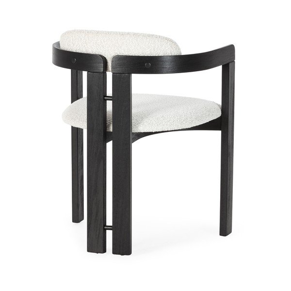 Balti/melni polsterēti ēdamistabas krēsli ar roku balstiem (2 gab.) Eiden – MOME-image-4