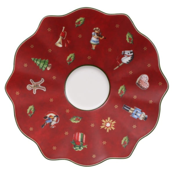 Sarkans porcelāna šķīvis ar Ziemassvētku motīvu Villeroy & Boch, ø 13 cm