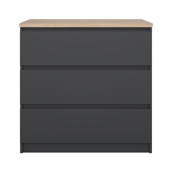 Tumši pelēka kumode 77x76x50 cm Naia – Tvilum-image-2