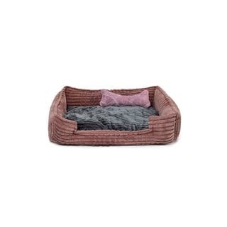 Rozā plīša gulta Nest – Lydia&Co