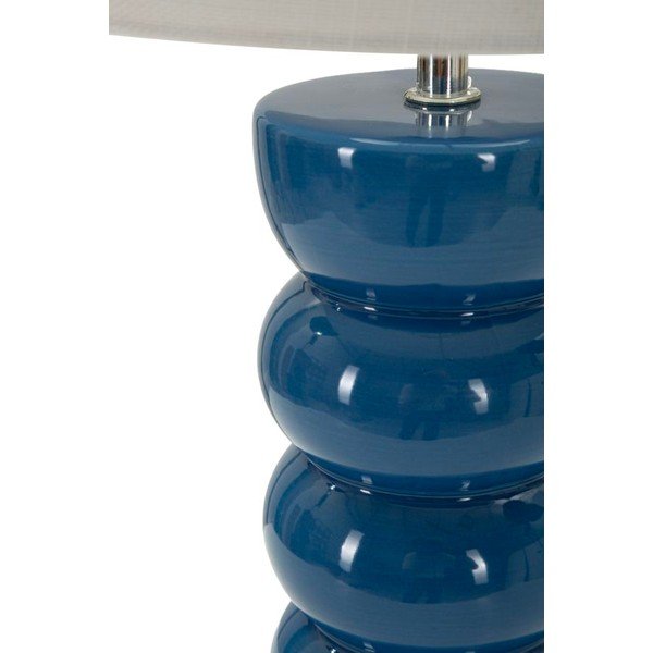 Balta/zila keramikas galda lampa ar auduma abažūru (augstums 46 cm) Torr – Mauro Ferretti-image-3