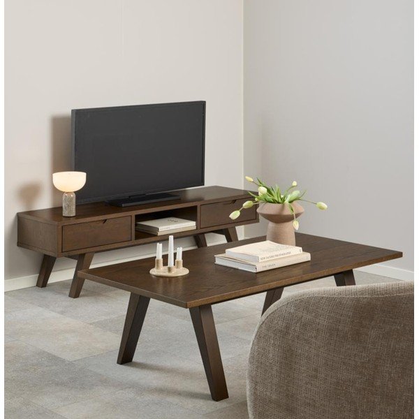 Brūns žurnālgaldiņš ar ozolkoka imitāciju 70x130 cm A-Line – Actona-image-1