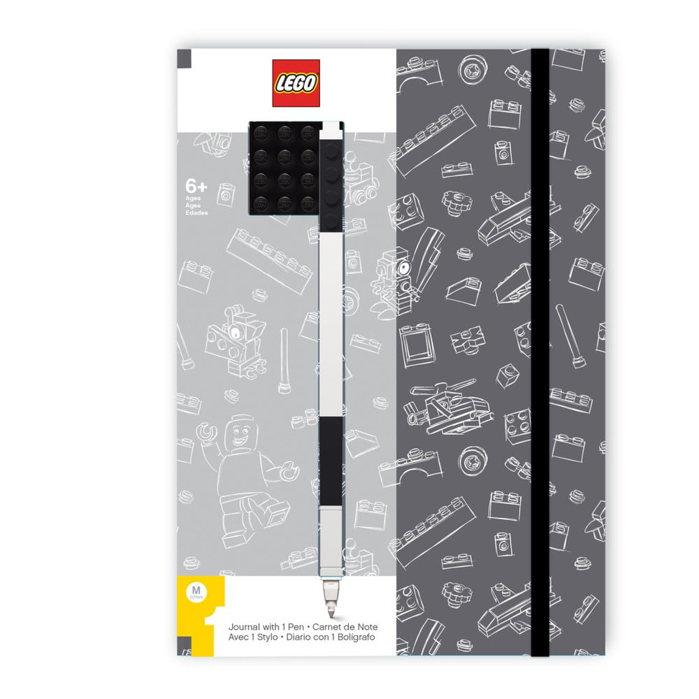 Melnbalta A5 blociņš ar melnu LEGO® pildspalvu, 96 lappuses