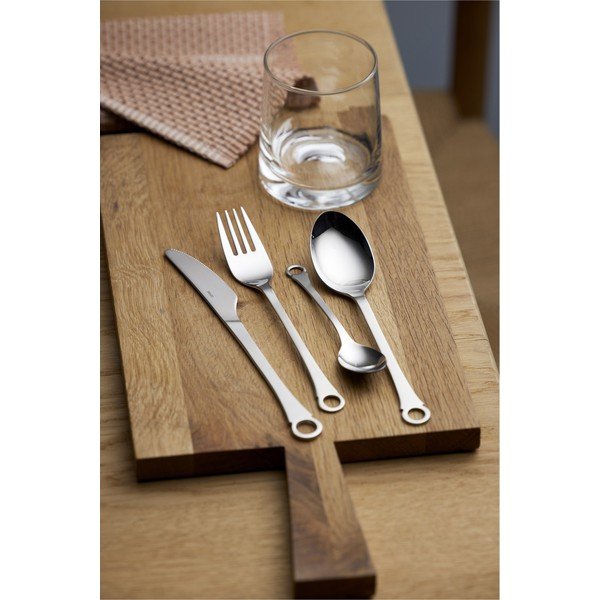 Sudraba krāsas nerūsējošā tērauda galda piederumi (16 gab.) Pantry – Gense-image-1