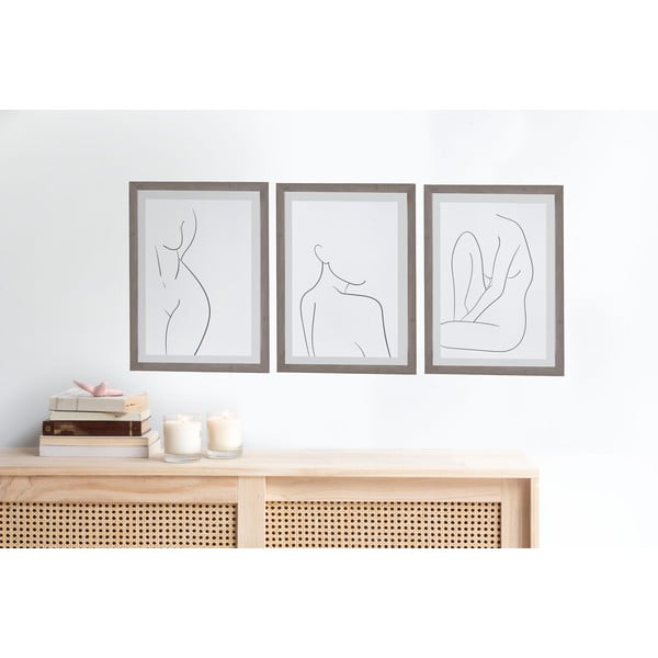 3 ierāmētu attēlu komplekts Surdic Body Studies, 30 x 40 cm-image-1
