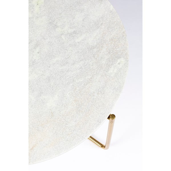 Balts/zelta krāsas apaļš žurnālgaldiņš ar marmora virsmu ø 70 cm Timpa – White Label-image-2