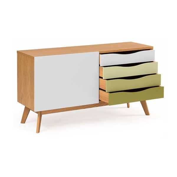 Kumode ar zaļām atvilktnēm Woodman Avon-image-3