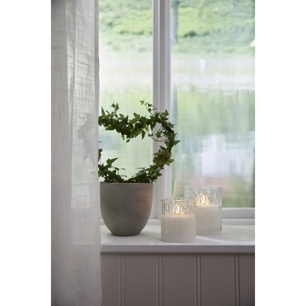 Balta LED svece no stikla Star Trading Flamme Romb, augstums 12,5 cm-image-4