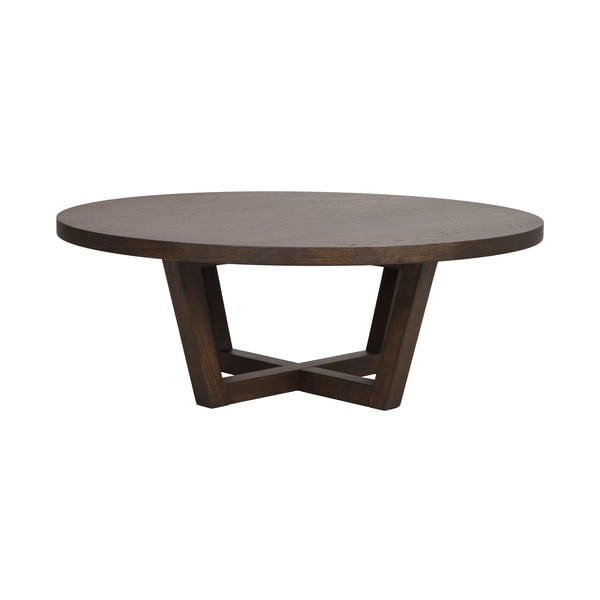 Tumši brūns apaļš žurnālgaldiņš ar ozolkoka imitāciju ø 110 cm Boxford – Rowico-image-2