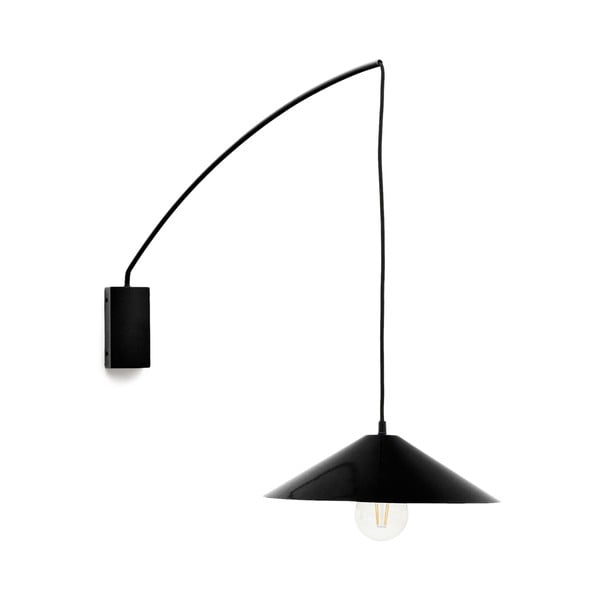Melna sienas lampa ø 35 cm Kally – Kave Home