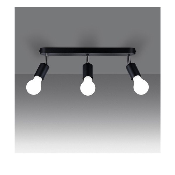 Melna metāla griestu lampa ø 6 cm Brando – Sollux-image-1