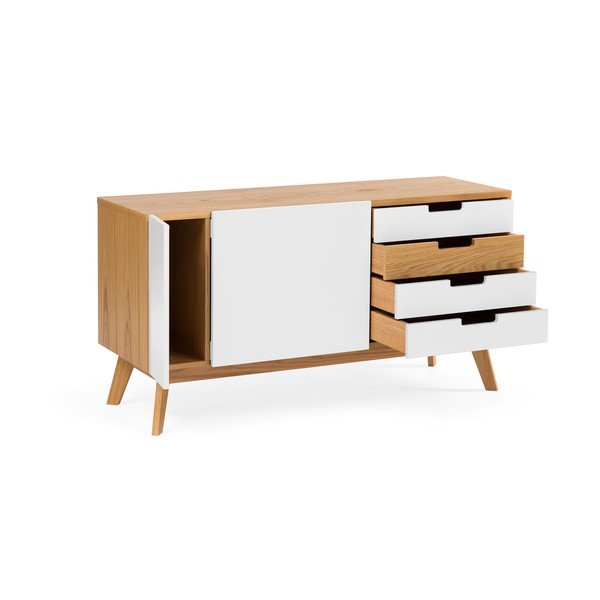 Balta kumode ar dabīgām detaļām Woodman Chaser-image-2