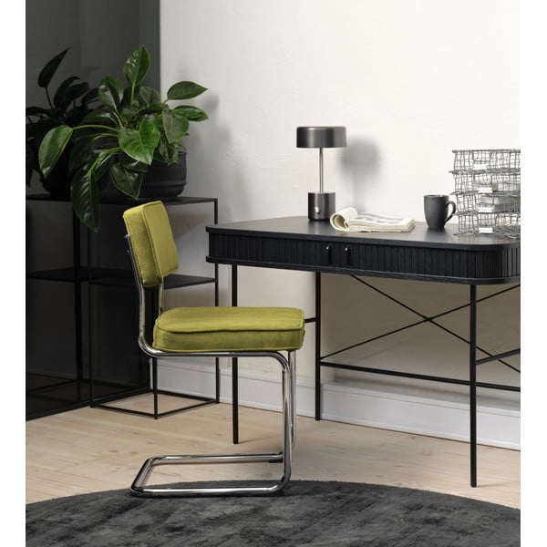 Dzeltens velveta pusdienu krēsls Rupert – Unique Furniture-image-1