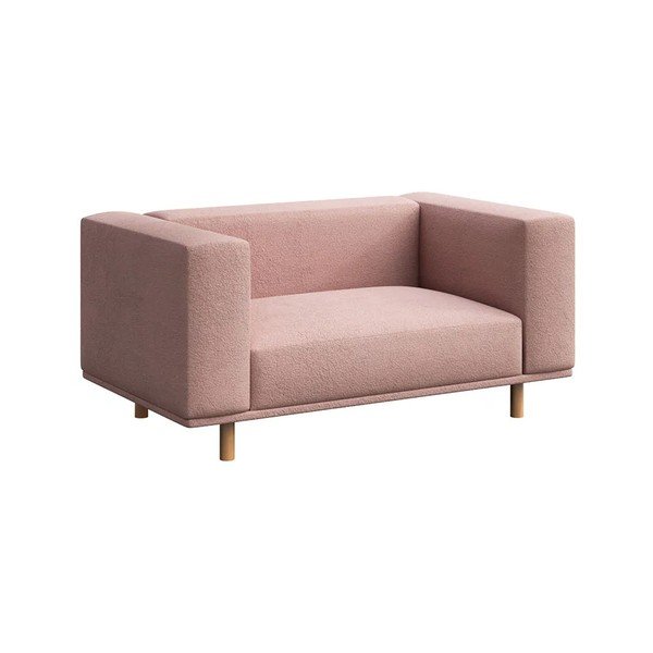 Rozā   atpūtas krēsls no buklē auduma Kukumo – Ame Yens