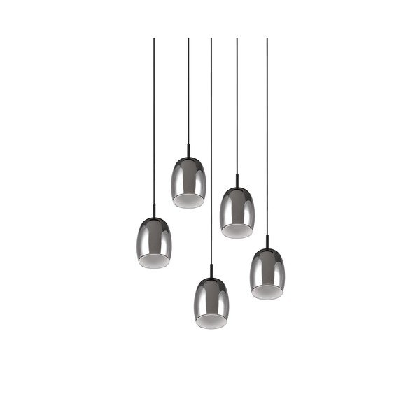 Melna/sudraba krāsas piekaramā lampa ar stikla abažūru ø 48 cm Barret – Trio Select-image-2