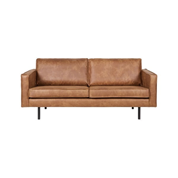 Brūns dīvāns ar pārstrādātas ādas pārvalku BePureHome Rodeo, 190 cm