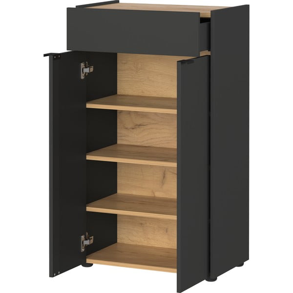 Antracīta pelēks augsts vannas istabas skapis 60x98 cm Forano – Germania-image-2