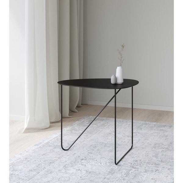 Melns metāla žurnālgaldiņš 44x50 cm Curve L Bull – LIND DNA-image-1