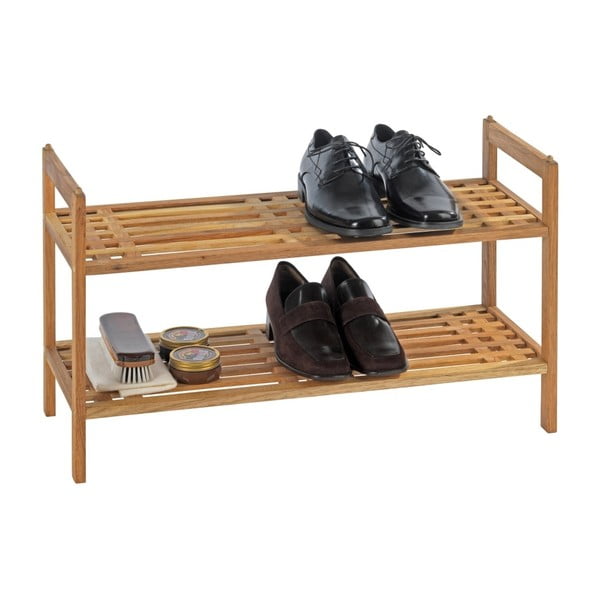 Dabīga toņa valrieksta masīvkoka apavu plaukts Norway – Wenko-image-1