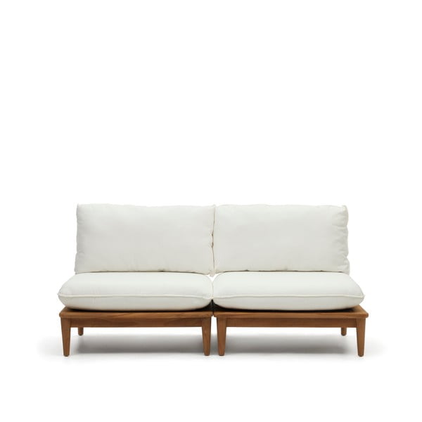 Balts dārza dīvāns no tīkkoka Portitxol – Kave Home