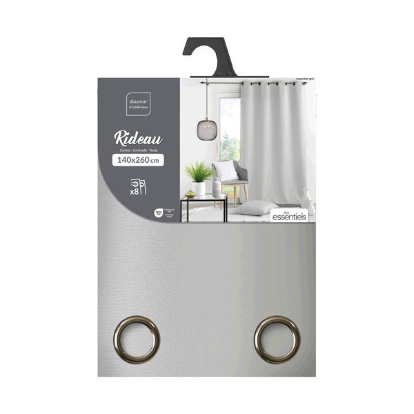 Gaiši pelēks aizkars 140x260 cm Essentiel – douceur d'intérieur-image-3