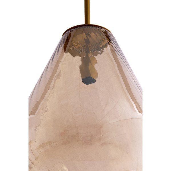 Dzintara dzeltena piekaramā lampa ar stikla abažūru Leona – Light & Living-image-3