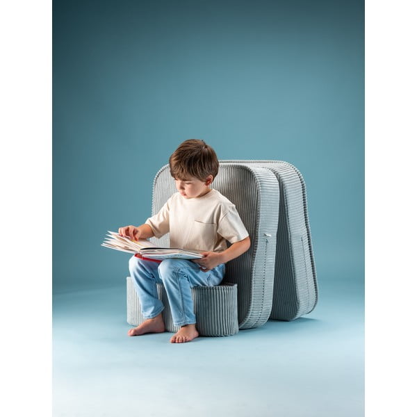 Piparmētru zaļš velveta bērnu atpūtas krēsls Flip – Wigiwama-image-4