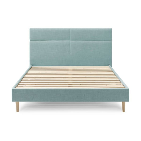 Tirkīza zila divguļamā gulta Bobochic Paris Elyna Light, 180 x 200 cm-image-1