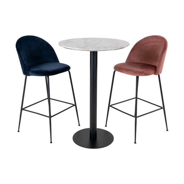 Apaļš bāra galds ar marmora imitācijas galda virsmu ø 70 cm Bolzano – House Nordic-image-4