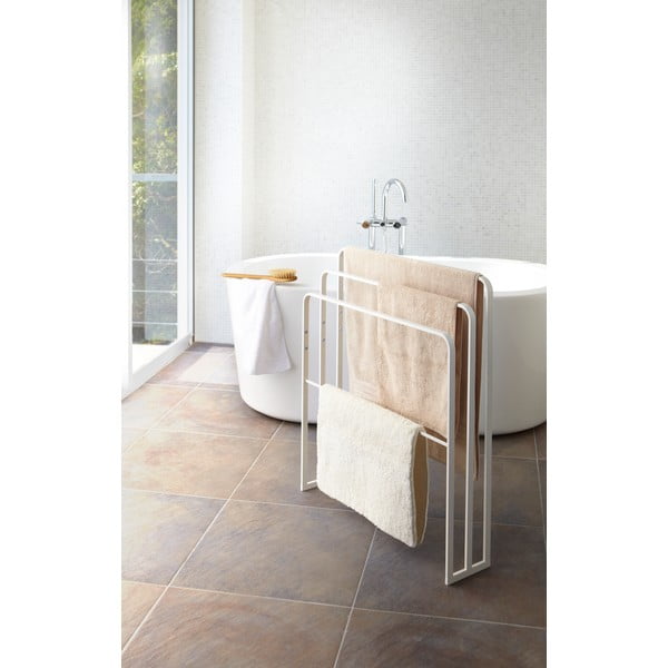 Balts dvieļu žāvētājs no metāla Yamazaki Tower-image-1