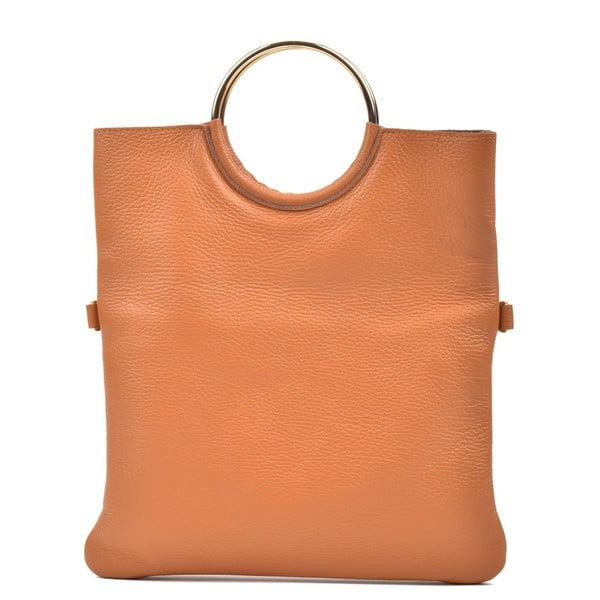 Konjaka krāsas brūna ādas somiņa Luisa Vannini Pergon Cross-image-3