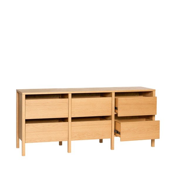 Dabīga toņa kumode ar ozolkoka imitāciju 150x65x40 cm Forma – Hübsch