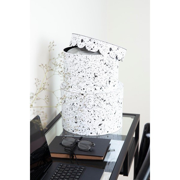 2 melnbaltu uzglabāšanas kastu komplekts Bigso Box of Sweden Splash-image-1