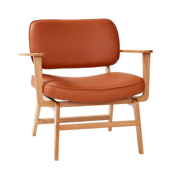 Oranžs krēsls no ādas imitācijas Hübsch Haze