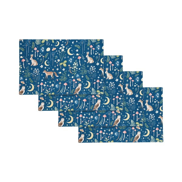 Kokvilnas galda paliktņi (4 gab.) 30x46 cm Enchanted Twilight Animals – Catherine Lansfield