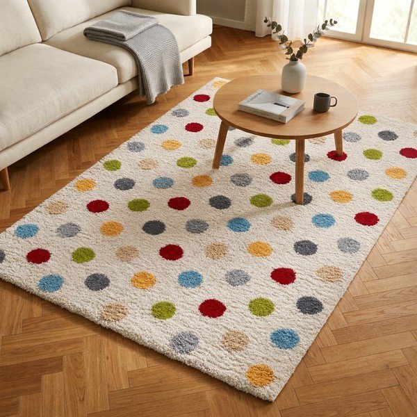 Krēmkrāsas paklājs 57x110 cm Norge Dots – Universal-image-1