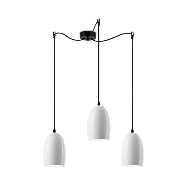 Balta trīsviru griestu lampa Sotto Luce Ume S Glossy, ⌀ 14 cm