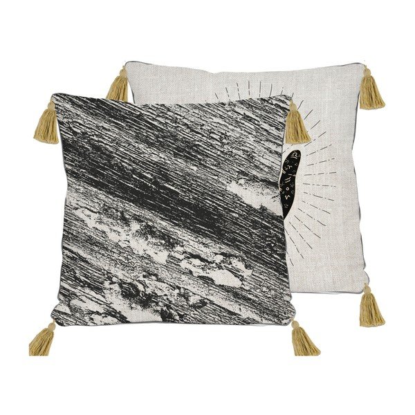 Melns/bēšs spilvens Madre Selva Hand, 45 x 45 cm-image-2