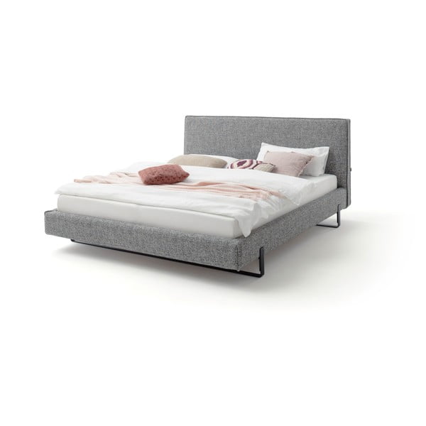 Pelēka polsterēta divvietīga gulta bez režģa 180x200 cm La Gomera – Meise Möbel-image-4