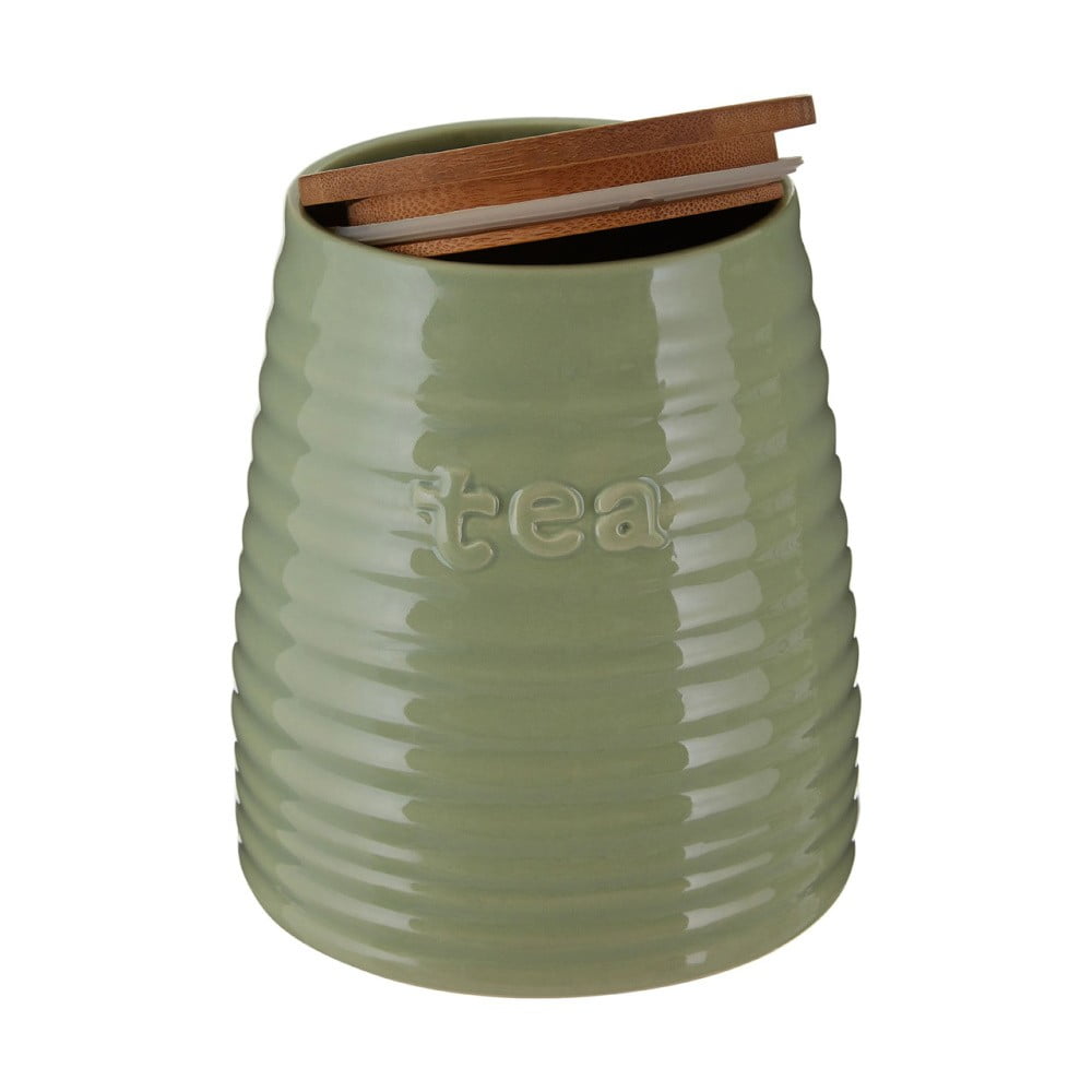 Zaļa tējas kaste ar bambusa vāku Premier Housewares Winnie, 950 ml