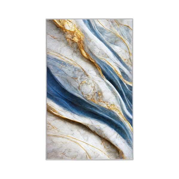 Zils mazgājams paklājs 80x150 cm Golden Spill – Mila Home