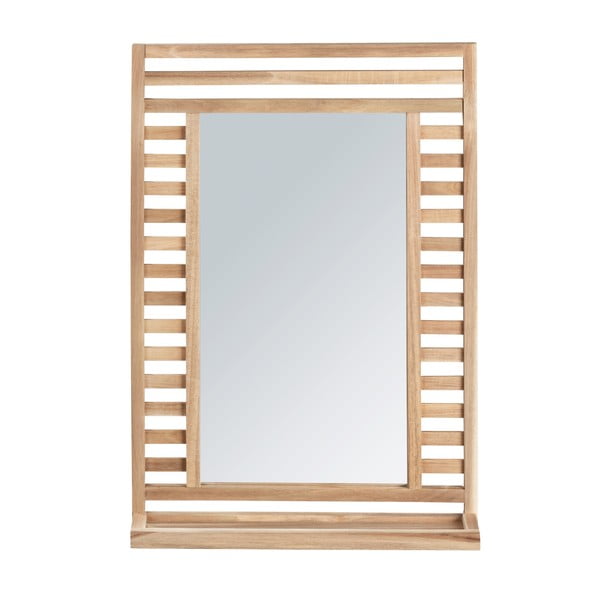 Sienas spogulis ar plauktu ar masīvkoka rāmi 50x70 cm Acina – Wenko