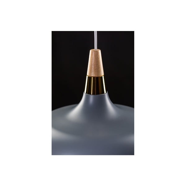 Pelēka piekaramā lampa ar koka abažūru/ar metāla abažūru Skandi – GTV-image-1