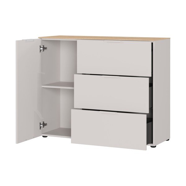 Krēmkrāsas matēts skapītis 109x98x40 cm Savoca – Germania-image-4