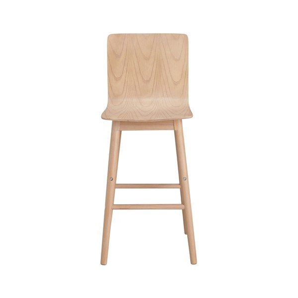 Dabīga toņa gumijkoka masīvkoka bāra krēsls (sēdekļa augstums 68 cm) Svensen – Ellos Home-image-2