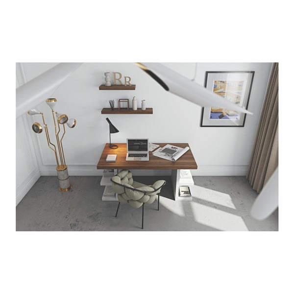 Plaukts ar riekstkoka finierējumu TemaHome Balda, garums 90 cm-image-3