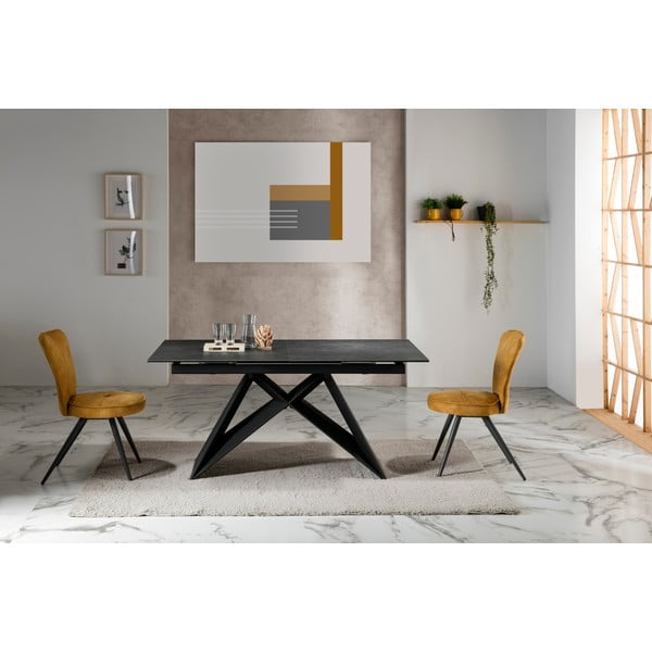 Melns izvelkamais ēdamgalds Marckeric Hara-image-1