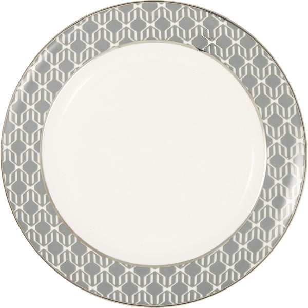 Balti pelēks māla šķīvis Green Gate Rani, ø 20,5 cm