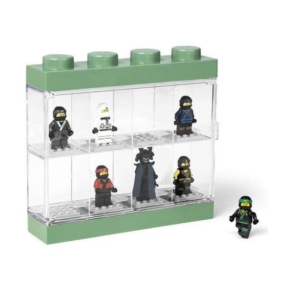 Zaļi balts kolekcionāra skapis 8 LEGO® minifigūriņām