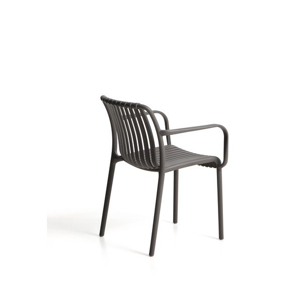 Tumši pelēks plastmasas dārza krēsls Isabellini – Kave Home-image-4